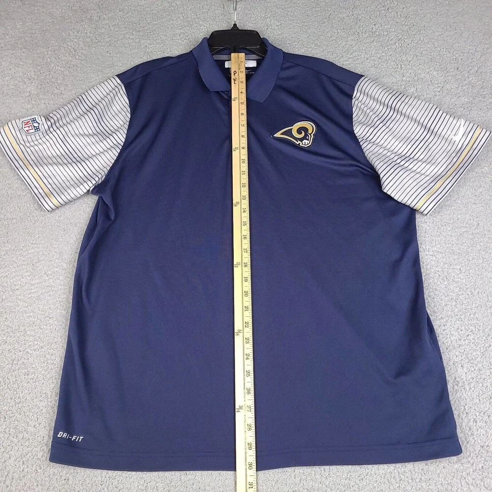 Los Angeles Rams Draft Director JW Jordan Nike NFL OnField Polo‎ Shirt XXL Blue